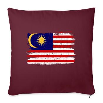 Drapeau de la Malaisie drapeau de la paix Vintage - Housse de coussin décorative 45 x 45 cm - bordeaux - Devant