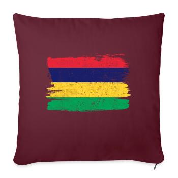 Mauritius Flagge Flagge Frieden Vintage - Sofakissenbezug 45 x 45 cm - Burgunderrot - Vorne