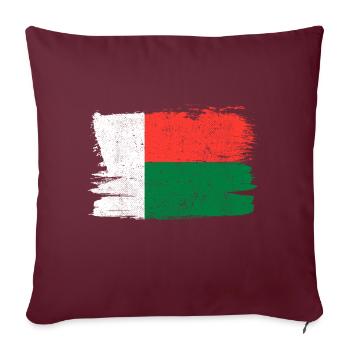 Drapeau de Madagascar Drapeau Paix Vintage - Housse de coussin décorative 45 x 45 cm - bordeaux - Devant
