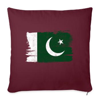 Drapeau du Pakistan Drapeau de la paix Vintage - Housse de coussin décorative 45 x 45 cm - bordeaux - Devant