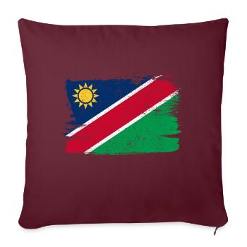 Drapeau de la Namibie Drapeau de la paix Vintage - Housse de coussin décorative 45 x 45 cm - bordeaux - Devant