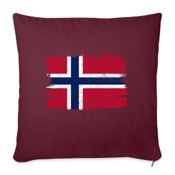 Drapeau de la Norvège Drapeau de la paix Vintage - Housse de coussin décorative 45 x 45 cm - bordeaux - Devant