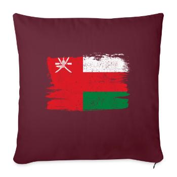Drapeau d’Oman Drapeau Paix Vintage - Housse de coussin décorative 45 x 45 cm - bordeaux - Devant