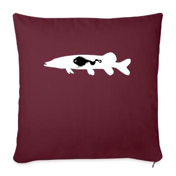 Plate-forme à moustache de brochet - Housse de coussin décorative 45 x 45 cm - bordeaux - Devant