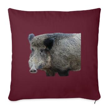 Sanglier Sanglier Porc Truie Cochon - Housse de coussin décorative 45 x 45 cm - bordeaux - Devant