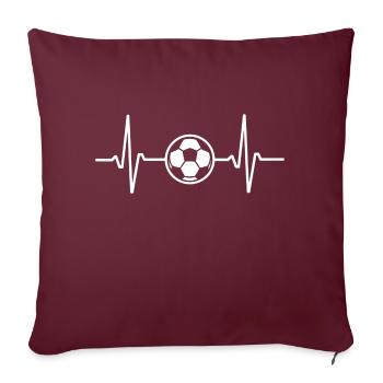 Battement de cœur de football Battement de cœur - Housse de coussin décorative 45 x 45 cm - bordeaux - Devant