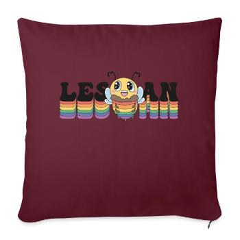 Les Bee An - Fierté lesbienne LGBT - Mais d’abord, - Housse de coussin décorative 45 x 45 cm - bordeaux - Devant