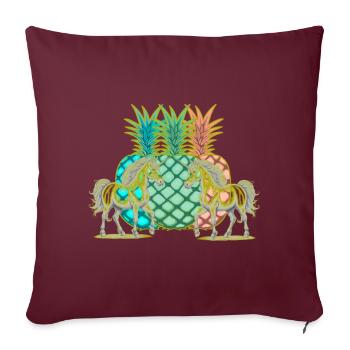 Ananas Licorne d’été Licornes Fruits Fruits Cheval - Housse de coussin décorative 45 x 45 cm - bordeaux - Devant