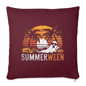 Fantôme d’été - Housse de coussin décorative 45 x 45 cm - bordeaux - Devant