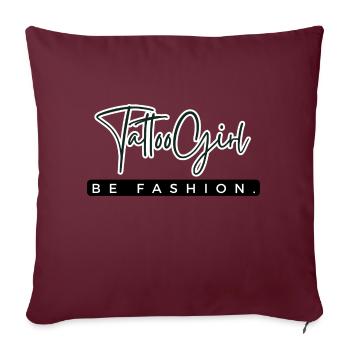 TattooGirl BE FASHION - Housse de coussin décorative 45 x 45 cm - bordeaux - Devant