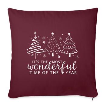 C’est la période la plus merveilleuse de l’année - Housse de coussin décorative 45 x 45 cm - bordeaux - Devant