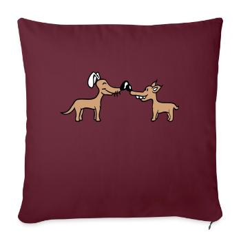 2 Dogs Big Nose Greeting Team Two Friends Crew - Sofa pillowcase 17,3'' x 17,3'' (45 x 45 cm) - burgundy - Front
