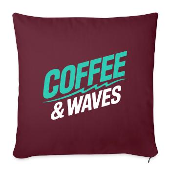 Vagues de café, surf, Plage de surfeurs de Café et Vagues - Housse de coussin décorative 45 x 45 cm - bordeaux - Devant