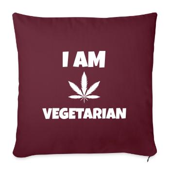 ganja cannabis vegetarier gras hanf cbd thc - Sofakissenbezug 45 x 45 cm - Burgunderrot - Vorne