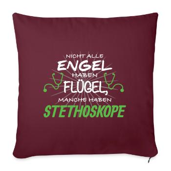 Engel Flügel Arzt Ärztin Stethoskop Medizin - Sofakissenbezug 45 x 45 cm - Burgunderrot - Vorne