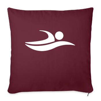 Swim Natation Logo blanc Design - Housse de coussin décorative 45 x 45 cm - bordeaux - Devant