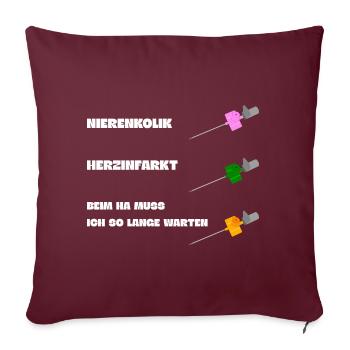 Rettungsdienst Notfallsanitäter Notarzt NA - Sofakissenbezug 45 x 45 cm - Burgunderrot - Vorne