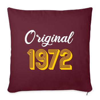 Né 1972 Original millésime 1972 Cadeau - Housse de coussin décorative 45 x 45 cm - bordeaux - Devant
