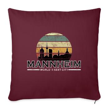 Lustig Mannheim Retro - Sofakissenbezug 45 x 45 cm - Burgunderrot - Vorne
