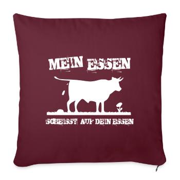 MEIN ESSEN - SCHEISST AUF DEIN ESSEN - Sofakissenbezug 45 x 45 cm - Burgunderrot - Vorne