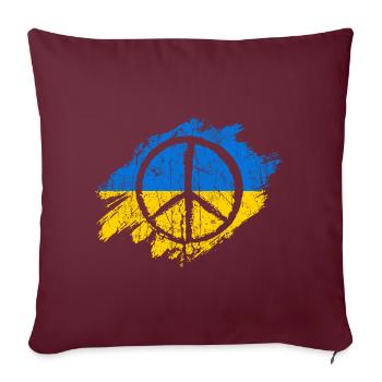 Ukraine Frieden Peace Flagge - Sofakissenbezug 45 x 45 cm - Burgunderrot - Vorne