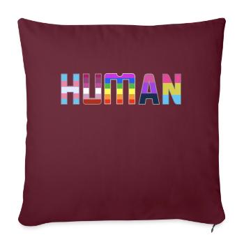 Human LGBTQ T-Shirt Flag Pride - Sofakissenbezug 45 x 45 cm - Burgunderrot - Vorne