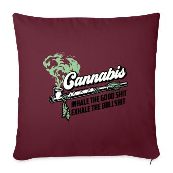 Les couleurs peuvent être modifiées | Cannanis Inhale Exhale - Housse de coussin décorative 45 x 45 cm - bordeaux - Devant