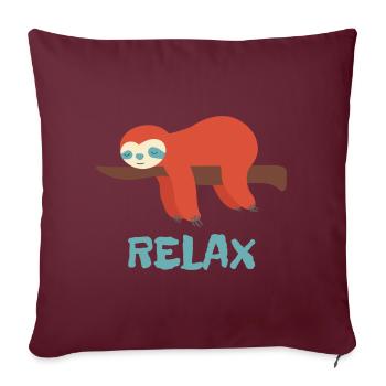 Paresseux détendu - Housse de coussin décorative 45 x 45 cm - bordeaux - Devant