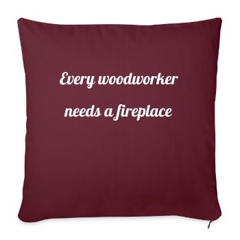 scie charpentier construction carpenter axes blague - Housse de coussin décorative 45 x 45 cm - bordeaux - Devant