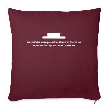 Miles Davis La véritable musique est le silence - Housse de coussin décorative 45 x 45 cm - bordeaux - Devant