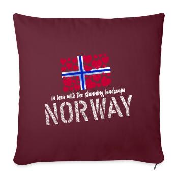 Norvège Norvège - Housse de coussin décorative 45 x 45 cm - bordeaux - Devant