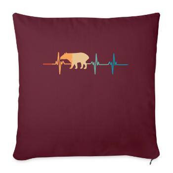 Battement de cœur tapir - Housse de coussin décorative 45 x 45 cm - bordeaux - Devant