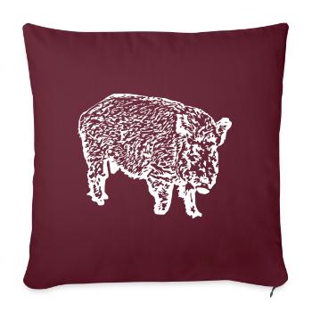 Sanglier Sanglier Porc Truie Cochon - Housse de coussin décorative 45 x 45 cm - bordeaux - Devant
