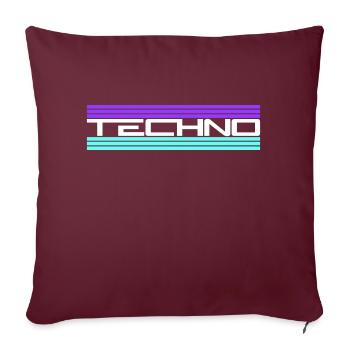 Techno Liebe Zitat Spruch Musik Party Feiern Logo - Sofakissenbezug 45 x 45 cm - Burgunderrot - Vorne