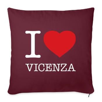 I LOVE VICENZA - Sofakissenbezug 45 x 45 cm - Burgunderrot - Vorne