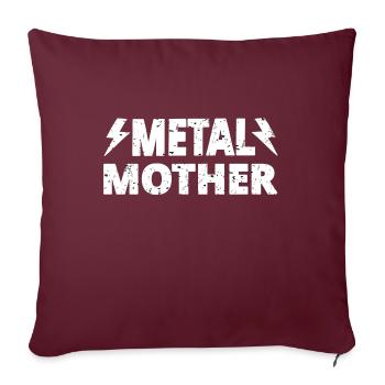 Mère de métal - Housse de coussin décorative 45 x 45 cm - bordeaux - Devant
