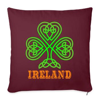 IRELAND - Irlande - Housse de coussin décorative 45 x 45 cm - bordeaux - Devant