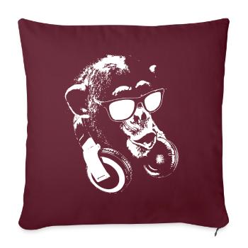 Singe DJ White - Housse de coussin décorative 45 x 45 cm - bordeaux - Devant