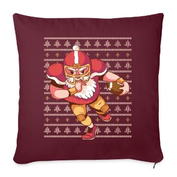 Weihnachtsmann im Football Modus - Sofakissenbezug 45 x 45 cm - Burgunderrot - Vorne