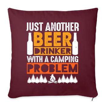 Camping Camping Caravane Camping - Housse de coussin décorative 45 x 45 cm - bordeaux - Devant