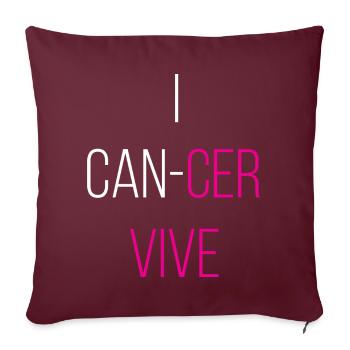 Cancer du sein Boucle de cancer du sein - Housse de coussin décorative 45 x 45 cm - bordeaux - Devant