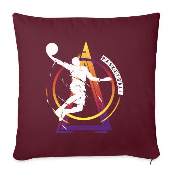 Basketball Basketballspieler Dunking Vintage Retro - Sofakissenbezug 45 x 45 cm - Burgunderrot - Vorne
