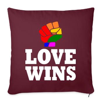 Love wins - Housse de coussin décorative 45 x 45 cm - bordeaux - Devant