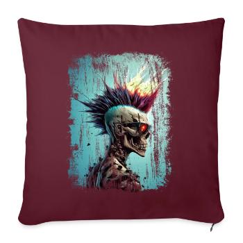 Punk Zombie Skull - Housse de coussin décorative 45 x 45 cm - bordeaux - Devant
