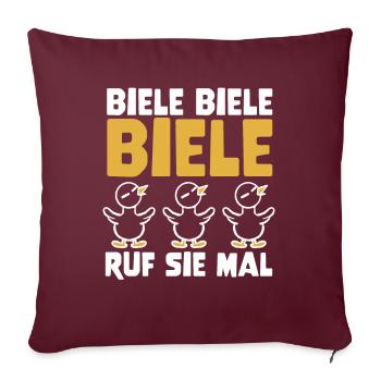 Biele Biele Biele Ruf Sie Mal – Enten Meme - Sofakissenbezug 45 x 45 cm - Burgunderrot - Vorne