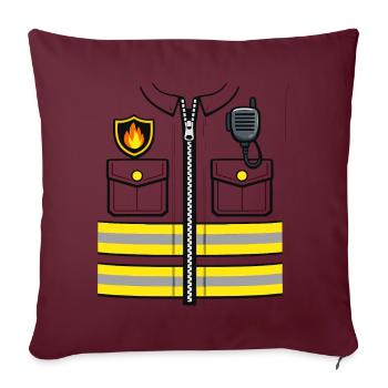 Cadeau drôle pour remplacement de costume de pompier - Housse de coussin décorative 45 x 45 cm - bordeaux - Devant