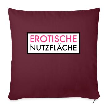 Erotische Nutzfläche | Erotik | Sex | Pärchen Frau - Sofakissenbezug 45 x 45 cm - Burgunderrot - Vorne
