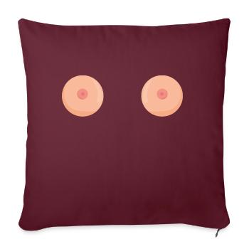 seins seins - Housse de coussin décorative 45 x 45 cm - bordeaux - Devant