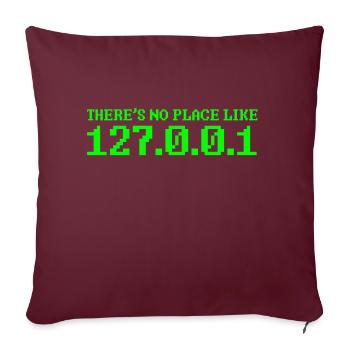 127.0.0.1 ordinateur nerd outsider informatique science - Housse de coussin décorative 45 x 45 cm - bordeaux - Devant