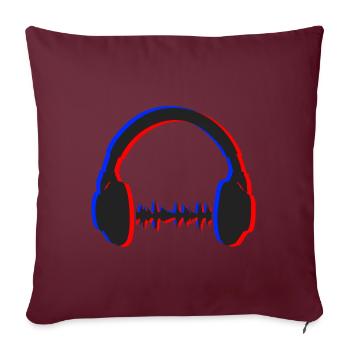 Casque d'écoute Techno Party Rave House Gift - Housse de coussin décorative 45 x 45 cm - bordeaux - Devant